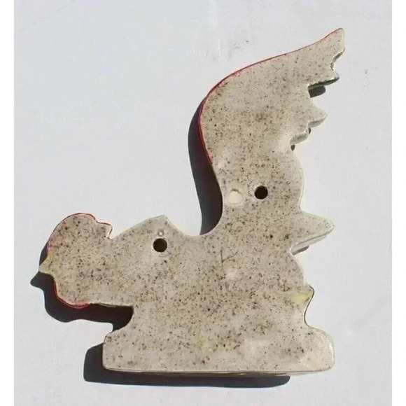 Vtg MCM California Art Pottery Fighting Rooster Figurine Wall Pocket Vase - Picture 2 of 3